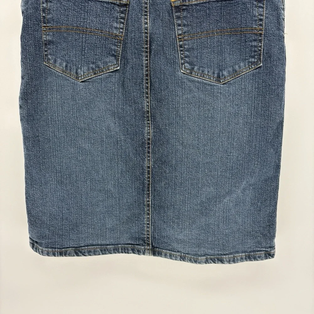 Vintage Y2K Polo Jeans Ralph Lauren Low Rise Denim Pencil‎ Skirt Women Size 12